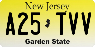 NJ license plate A25TVV