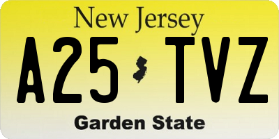NJ license plate A25TVZ