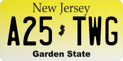 NJ license plate A25TWG