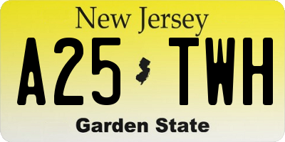 NJ license plate A25TWH
