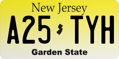 NJ license plate A25TYH