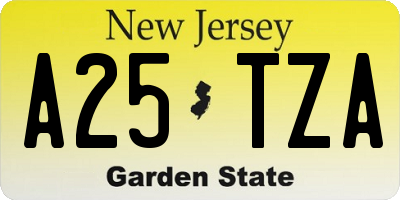 NJ license plate A25TZA