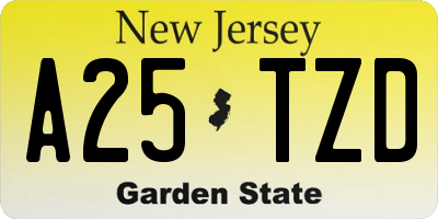 NJ license plate A25TZD