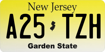 NJ license plate A25TZH