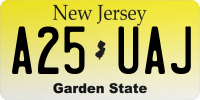 NJ license plate A25UAJ