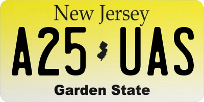NJ license plate A25UAS