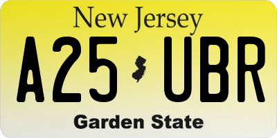 NJ license plate A25UBR