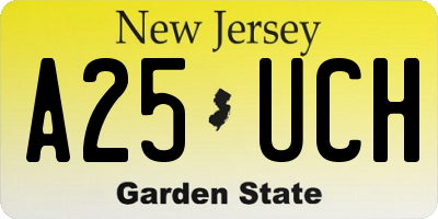 NJ license plate A25UCH