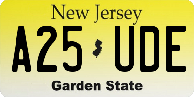 NJ license plate A25UDE