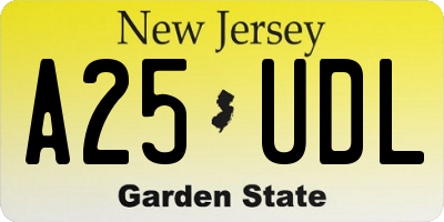 NJ license plate A25UDL