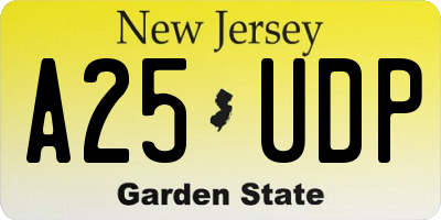 NJ license plate A25UDP