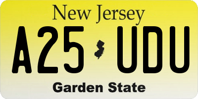 NJ license plate A25UDU