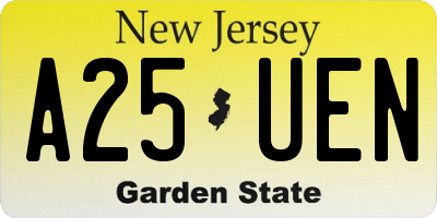 NJ license plate A25UEN