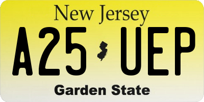 NJ license plate A25UEP