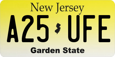 NJ license plate A25UFE