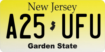 NJ license plate A25UFU