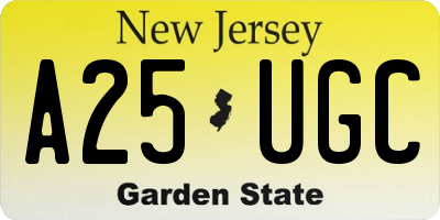 NJ license plate A25UGC
