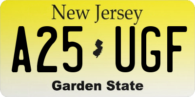 NJ license plate A25UGF