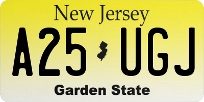 NJ license plate A25UGJ