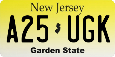 NJ license plate A25UGK