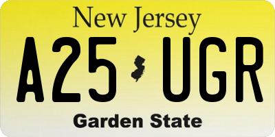 NJ license plate A25UGR