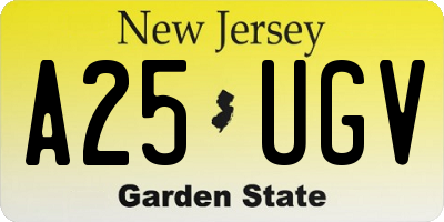 NJ license plate A25UGV