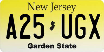 NJ license plate A25UGX
