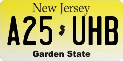 NJ license plate A25UHB