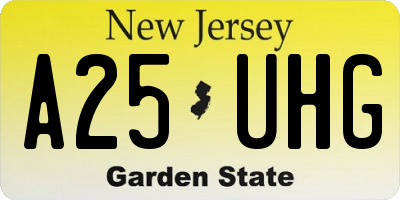 NJ license plate A25UHG