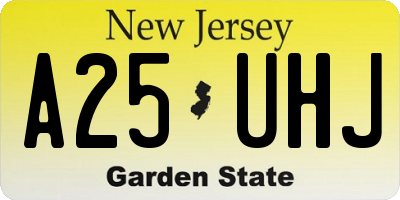 NJ license plate A25UHJ