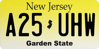 NJ license plate A25UHW