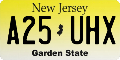NJ license plate A25UHX