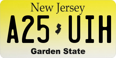 NJ license plate A25UIH
