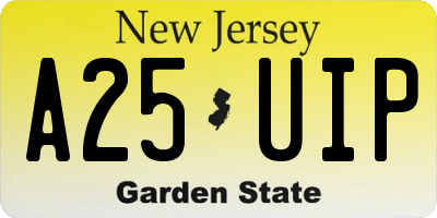 NJ license plate A25UIP