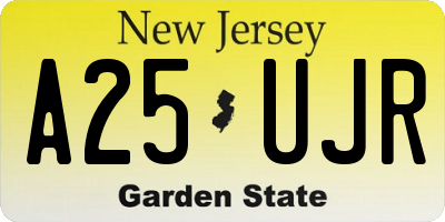 NJ license plate A25UJR