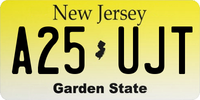 NJ license plate A25UJT