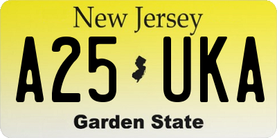 NJ license plate A25UKA