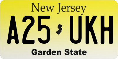 NJ license plate A25UKH