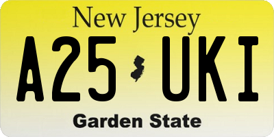 NJ license plate A25UKI