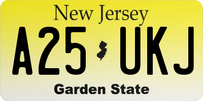 NJ license plate A25UKJ