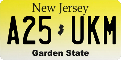 NJ license plate A25UKM