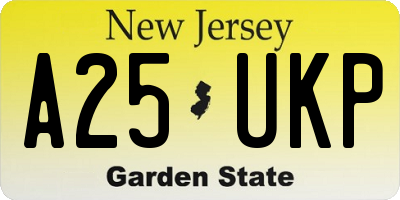 NJ license plate A25UKP