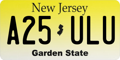 NJ license plate A25ULU