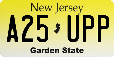 NJ license plate A25UPP