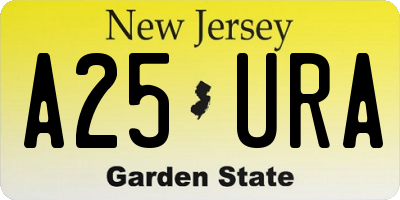 NJ license plate A25URA