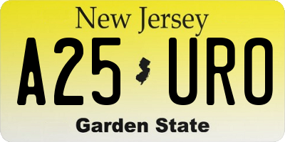 NJ license plate A25URO