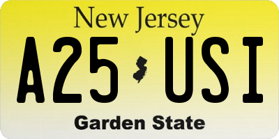 NJ license plate A25USI