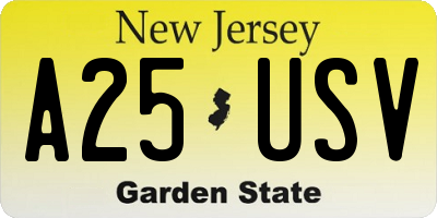 NJ license plate A25USV