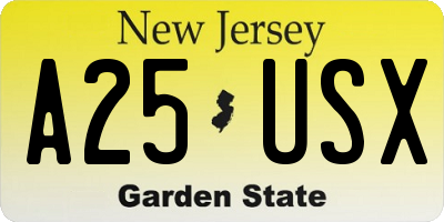 NJ license plate A25USX