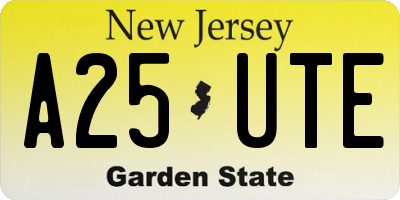 NJ license plate A25UTE